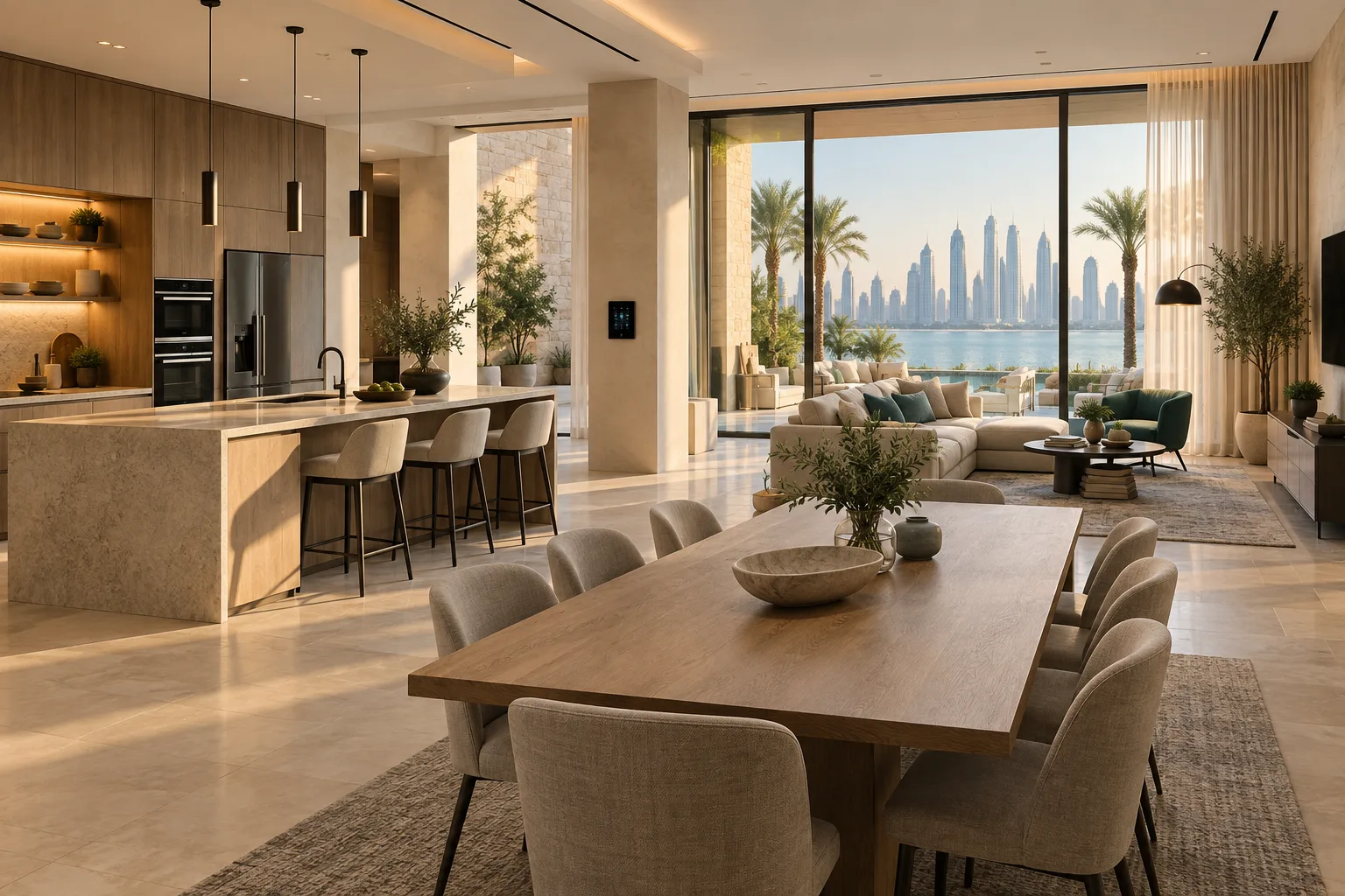 A complete connected home with integrated appliances