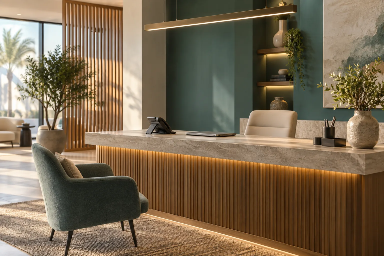 A welcoming contemporary design studio reception