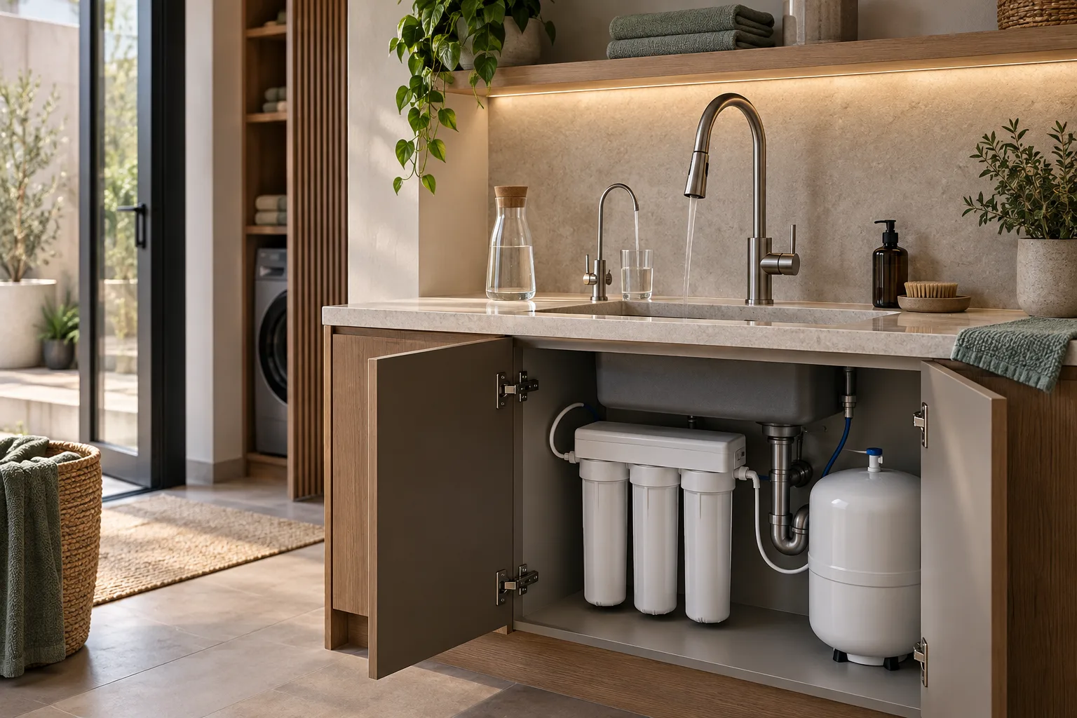 Residential filtered-water tap and filtration equipment